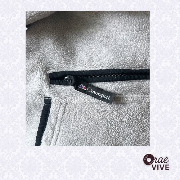 Vintage Outersport Fleece Pullover Men's Large Gray - Picture 3 of 5